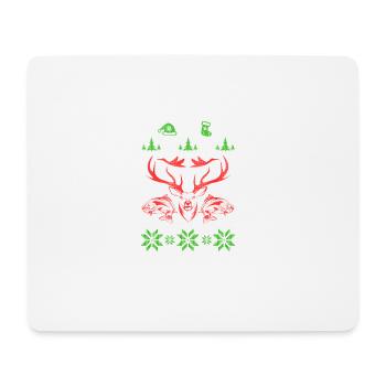 chasse Deere cavalier cadeau de Noël laid - Tapis de souris (format paysage) - blanc - Devant