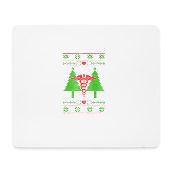 Infirmier infirmière laid de Noël - Tapis de souris (format paysage) - blanc - Devant