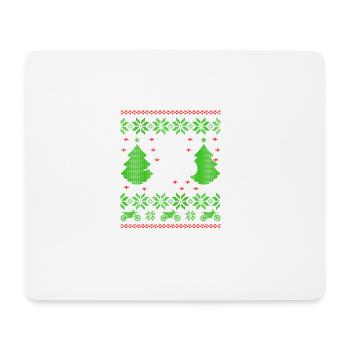dirtbike motorcross ugly christmas - Mousepad (Querformat) - Weiß - Vorne