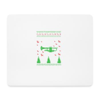 Trompette laid de Noël Jumper - Tapis de souris (format paysage) - blanc - Devant