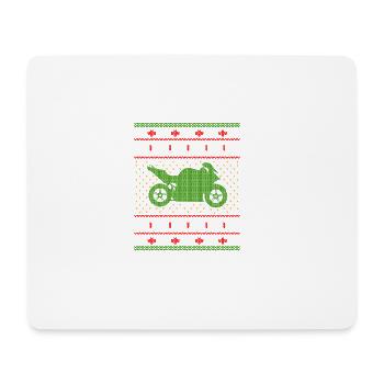 Motorcycle Ugly Christmas Superbike Gift Shirt - Mouse Pad (horizontal) - white - Front
