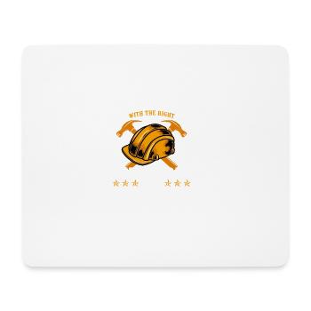 construction worker hammer - Mouse Pad (horizontal) - white - Front