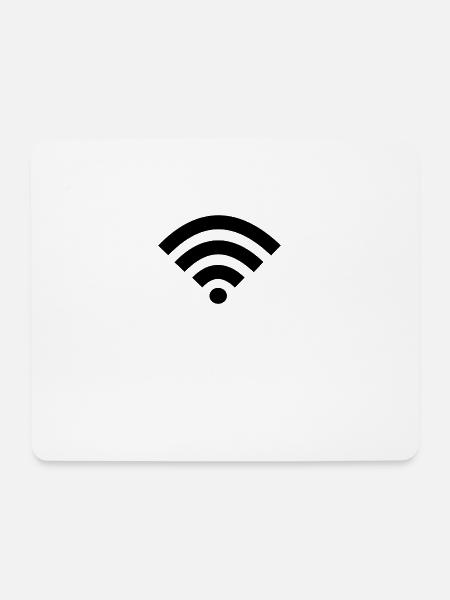 WLAN WIFi Internet Nerd Geek Design Geschenk - Mousepad (Querformat) - Weiß