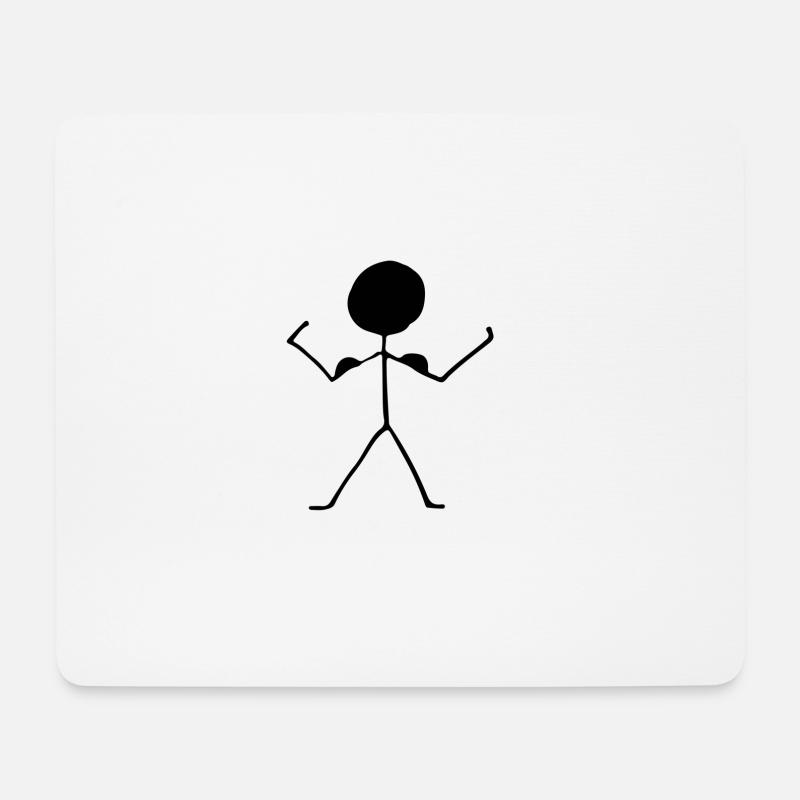 Strichmännchen - Mousepad (Querformat) - Weiß