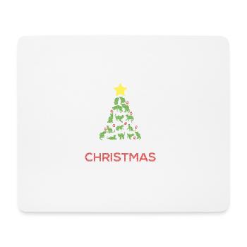 Meowy d'arbre de Noël T-shirt vilain - Tapis de souris (format paysage) - blanc - Devant