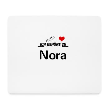 Partner Partnerlook Pärchen Motiv mit Namen Nora - Mousepad (Querformat) - Weiß - Vorne