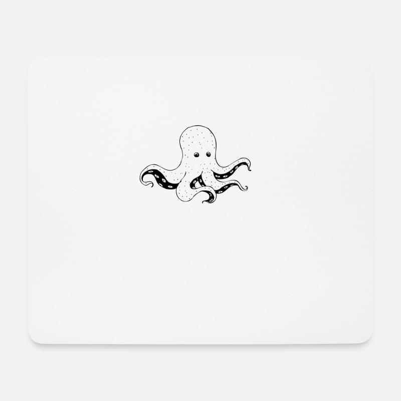 Oktopus - Mousepad (Querformat) - Weiß