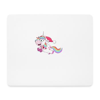 Merry Christmas Unicorn - Mousepad (Querformat) - Weiß - Vorne