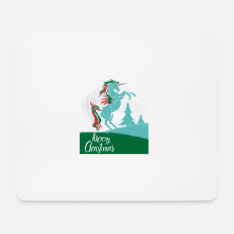 Einhorn Frohe Weihnachten Shirt Geschenk - Mousepad (Querformat) - Weiß