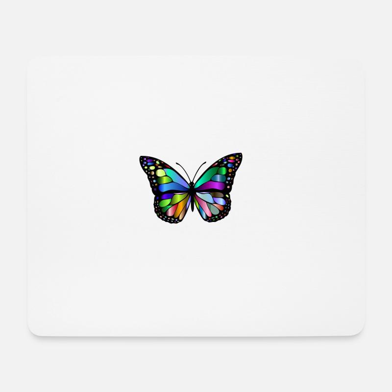 Schmetterling mit bunten Flügeln Natur & Tiere - Mousepad (Querformat) - Weiß