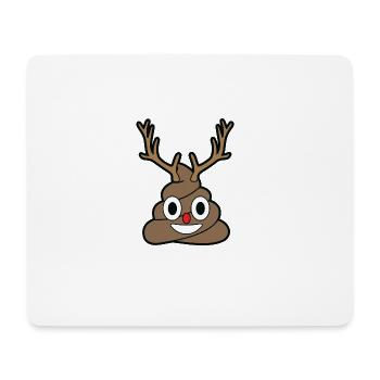 Merde Emoji Reindeer Joyeux Noël vacances Noël - Tapis de souris (format paysage) - blanc - Devant