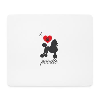 J'aime mon caniche Shirt Design cadeau - Tapis de souris (format paysage) - blanc - Devant