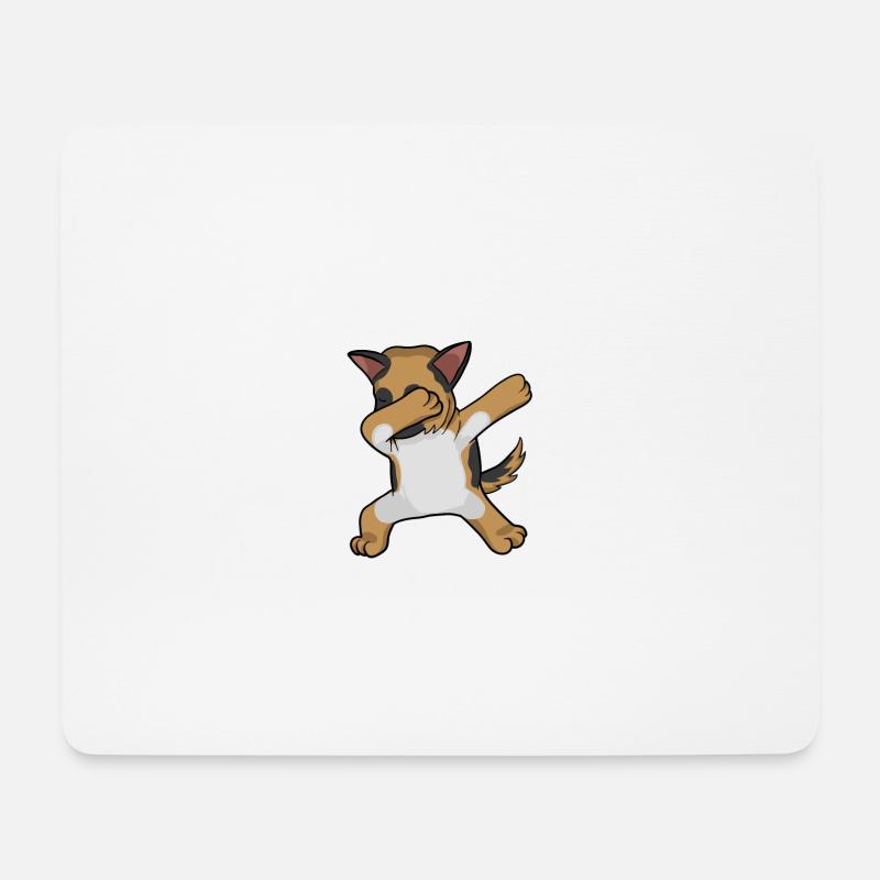 Schäferhund dabbing german sheperd - Mousepad (Querformat) - Weiß