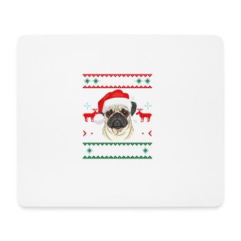 Merry Pugmas Funny Pug Christmas Ugly Sweater - Mousepad (Querformat) - Weiß - Vorne