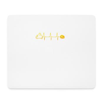 Motorrad Love Herzschlag Geschenk EKG Puls Biker - Mousepad (Querformat) - Weiß - Vorne
