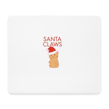 Funny Santa Claws Cute Cat joyeux Noël ironique - Tapis de souris (format paysage) - blanc - Devant