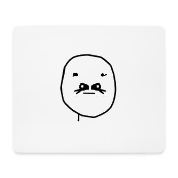 Meme-face with Hand- Hole-Mustache. What??? - Mousepad (Querformat) - Weiß - Vorne