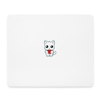 Katzen - Kaffee - Fluchen - Geschenk - Mousepad (Querformat) - Weiß - Vorne