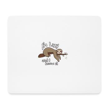 Faultier faul lustig witzig Geschenk Geburtstag - Mousepad (Querformat) - Weiß - Vorne