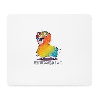 Lama Schaf Einhorn lustig Geschenk Geburtstag - Mousepad (Querformat) - Weiß - Vorne