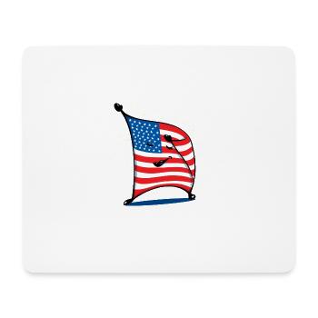 Dabbing USA flag funny humorous gift patriot - Mouse Pad (horizontal) - white - Front