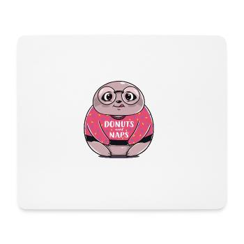 Faultier Donut Schlaf lustig Geschenk Geburtstag - Mousepad (Querformat) - Weiß - Vorne