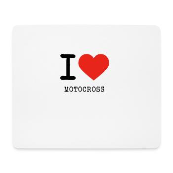 I love Motocross - Mousepad (Querformat) - Weiß - Vorne