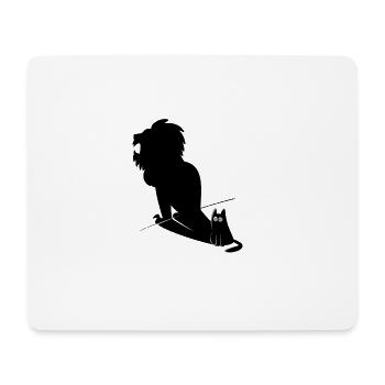 Chat à fourrure &Lion Shadow Design - Tapis de souris (format paysage) - blanc - Devant