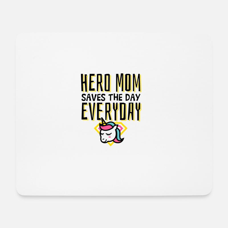 Muttertag Frauentag Einhorn Mutti die Beste Heldin - Mousepad (Querformat) - Weiß