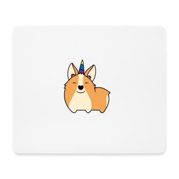 Corgi mit Einhorn - Geschenk lustig - Mousepad (Querformat) - Weiß - Vorne
