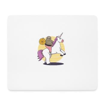 Paresseux Licorne pizza drôle cadeau anniversaire - Tapis de souris (format paysage) - blanc - Devant