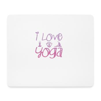 Ich liebe Yoga Geschenk Namaste Shanti Herz Joga - Mousepad (Querformat) - Weiß - Vorne