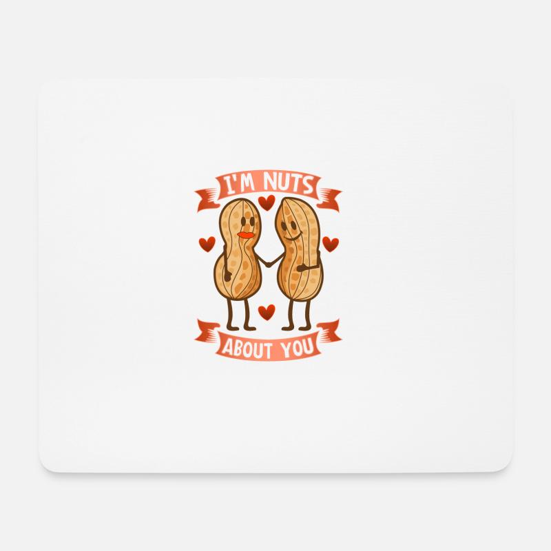 Nuts Nüsse Valentinstag Geschenk Liebe Paare - Mousepad (Querformat) - Weiß