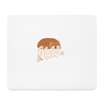 Chien Nope - Shiba Inu paresseux - Tapis de souris (format paysage) - blanc - Devant