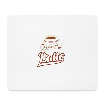 Je t'aime café au lait t-shirt, Je t'aime café - Tapis de souris (format paysage) - blanc - Devant