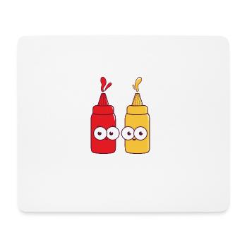 Wir gehen zusammen wie Ketschup und Senf Essen Geschenk - Mousepad (Querformat) - Weiß - Vorne