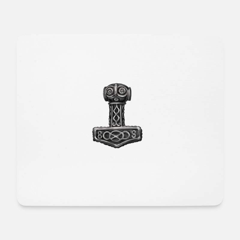 Thor Marteau Mjolnir Mjolnir - Tapis de souris (format paysage) - blanc
