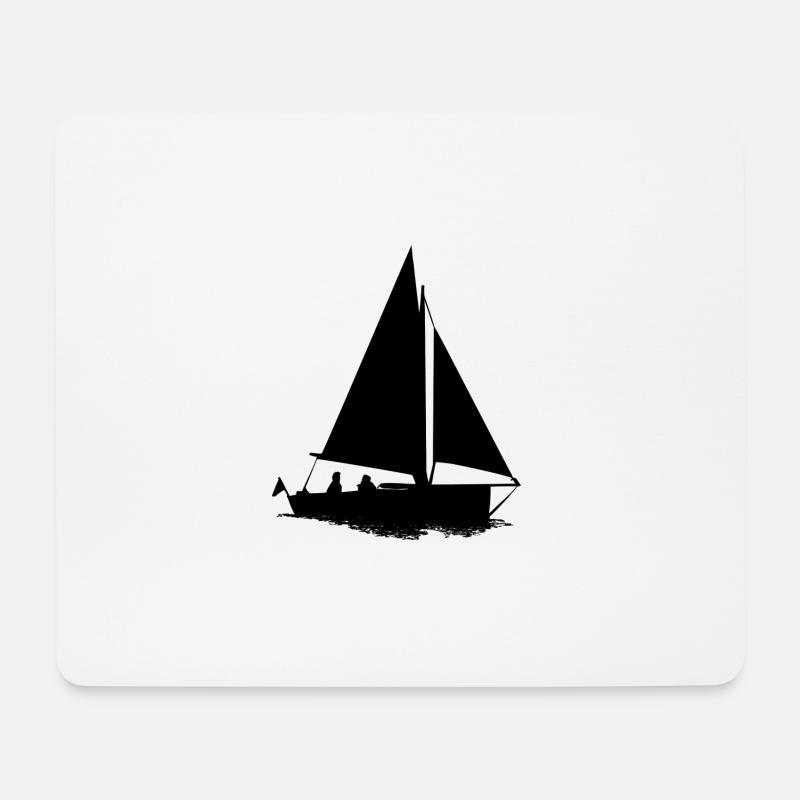 bateau à voile - Tapis de souris (format paysage) - blanc