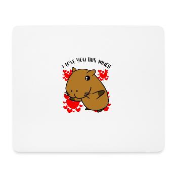 Capybara Ich liebe dich so viel Valentinstag Geschenk - Mousepad (Querformat) - Weiß - Vorne
