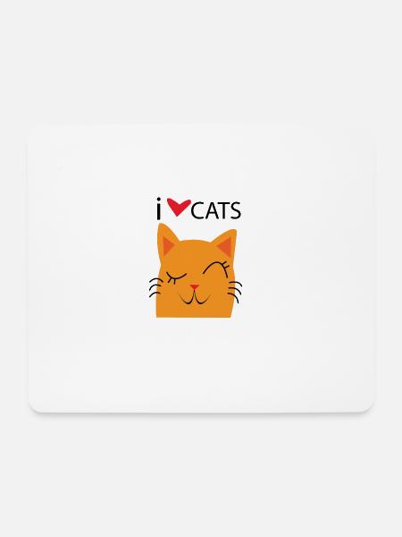 I love Cats - Mousepad (Querformat) - Weiß