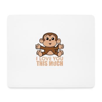 Affe Ich liebe dich so viel Valentinstag Geschenk - Mousepad (Querformat) - Weiß - Vorne