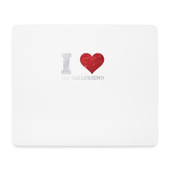 Ich liebe meine Freundin Glittery Valentines Februar - Mousepad (Querformat) - Weiß - Vorne