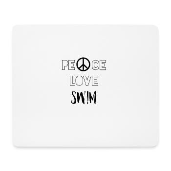 Peace Love Swim - T-Shirt Geschenk - Mousepad (Querformat) - Weiß - Vorne