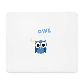 Up Owl Night Owl Mond nächtliche Bird Lover Funny - Mousepad (Querformat) - Weiß - Vorne