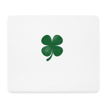 Distressed Green Vierblättriges Kleeblatt St. Patricks - Mousepad (Querformat) - Weiß - Vorne