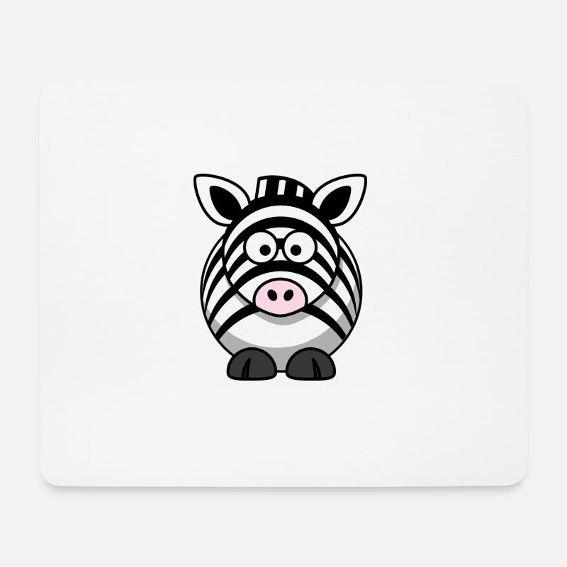 Zebra Cartoon - Mousepad (Querformat) - Weiß