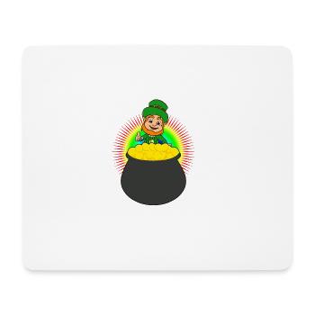 Leprechaun Pot d'or St Patricks Day Lucky - Tapis de souris (format paysage) - blanc - Devant
