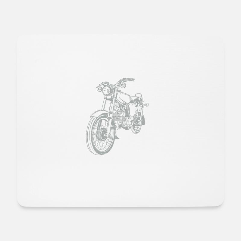 Simson S51 Vintage Lineart Silhouette - Mousepad (Querformat) - Weiß