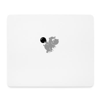 Bowling Hippo - Kegeln Nilpferd Geschenk - Mousepad (Querformat) - Weiß - Vorne