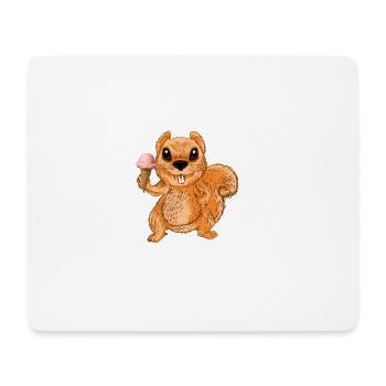 Eishörnchen-Chipmunks-nettes lustiges Tier - Mousepad (Querformat) - Weiß - Vorne